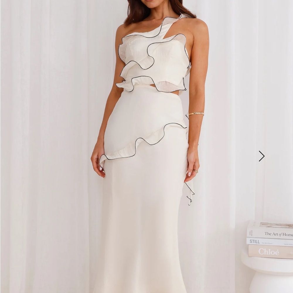Hello Molly White Ruffle Dress